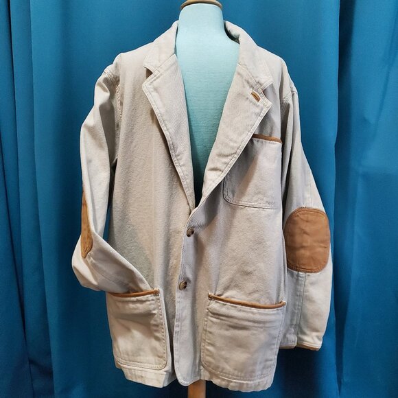 Orvis Fishing /Barn Coat w/lots pockets & Leather elbow – Large-tall
